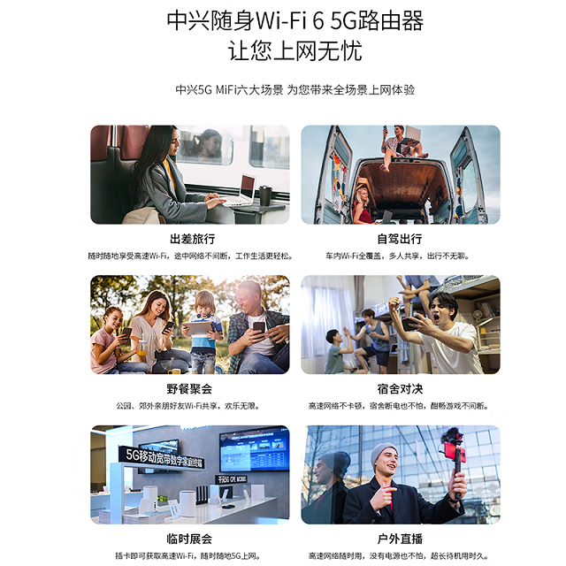 【顺丰速发】中兴U50 Pro 5G随身WiFi6可插卡路由器无线网络cpe支持NFC旅游出差国内外可用中兴MU5120 FM - 图0