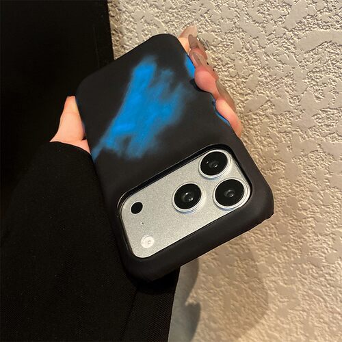 温感变色适用苹果17手机壳opporeno15简约vivos50华为pura80纯色mate70黑变蓝小米14创意红米k90荣耀x70i硬壳 - 图3