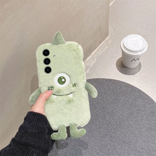 适用三星s23ultra手机壳s24plus立体s21卡通s10+独眼怪s22秋冬s20毛绒note10冬季s9绒毛s23fe保暖s8十noto20 - 图3