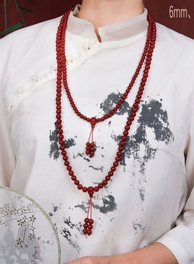 108颗佛珠朱砂念珠正品高纯男女