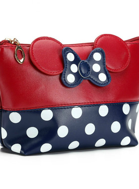 Travel Cosmetic Bag Cartoon Bow Makeup Case Women Zipper Han