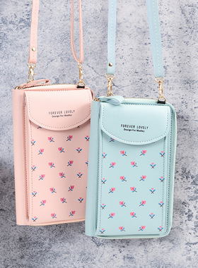 Women Wallet PU Leather Shoulder Bag Flower Print Shoulder S