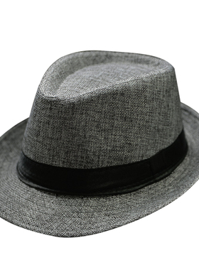 summer Fedora Hat for Men Fashionable Elegant Vintage Black