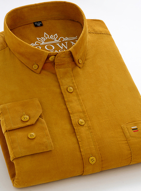 Plus Size Cotton Corduroy Shirt for Men Casual S-7XL Busines