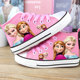 Cartoon girl princess elsa shoes high-top children's canvas