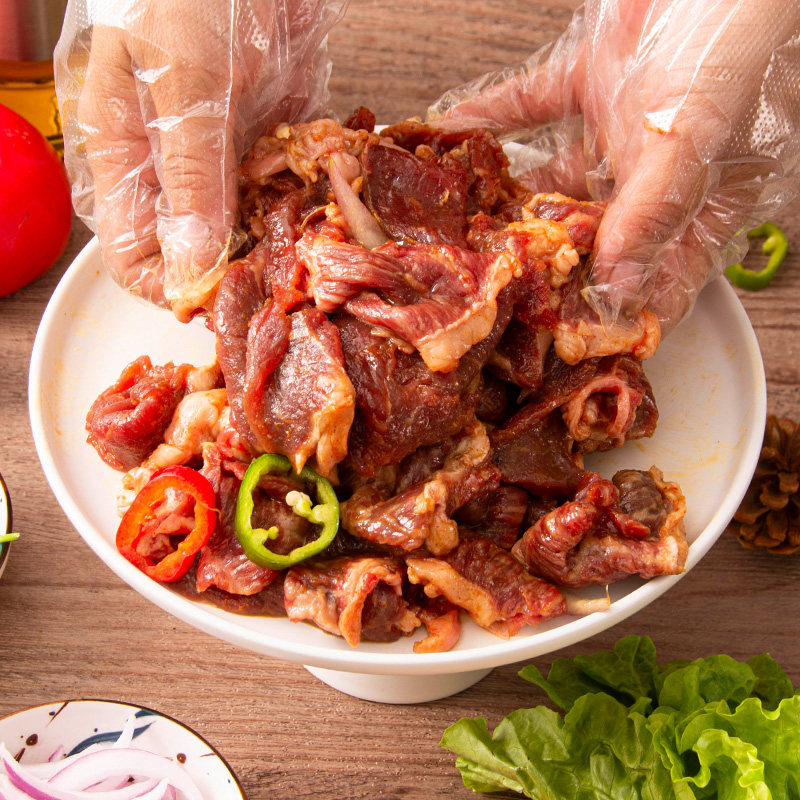 齐齐哈尔烤肉东北家庭拌肉韩式烧烤店食材户外新鲜牛肉半成品套餐,淘宝优惠券,粉丝福利购,淘宝优惠卷