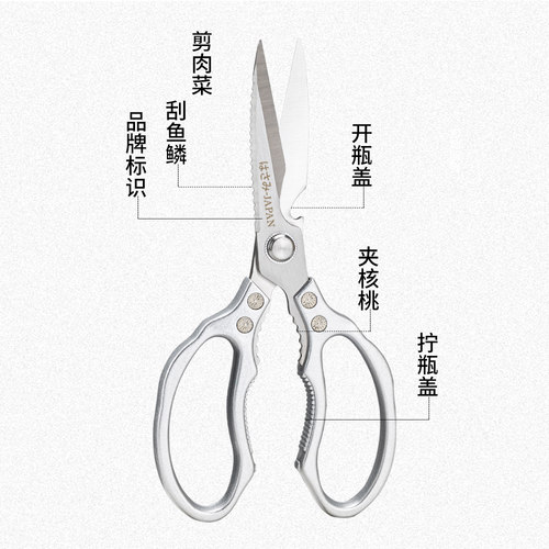 sk5不锈钢剪刀食品级厨房剪刀多功能剪鸡鸭骨家用杀鱼剪骨头专用 - 图0