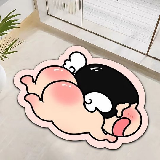 蜡笔小新可爱卡通浴室地垫卫生间厕所门口垫子防滑吸水硅藻泥软垫