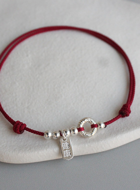 编织红绳脚链情侣古风佛缘