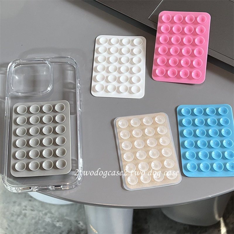 16E17E多色纯白灰色吸盘创意硅胶贴15亚克力手机壳适用苹果14promax12/13pmxsmax创意支架贴设计保护壳13mini