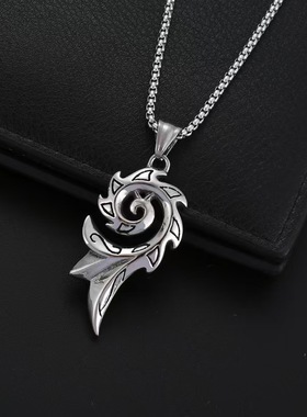 NG凤凰火花吊坠钛钢项链男高级感