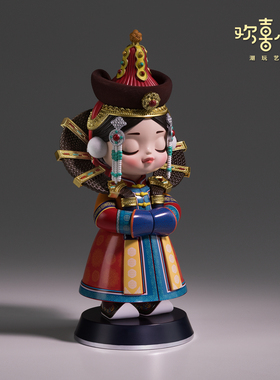 欢喜小将《五十六个民族之蒙古族》潮玩艺术品 创意礼物 桌面摆件