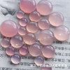 Natural agate dyed pink flat bottom without hole ring surface oval denier inlaid patch diy ring pendant