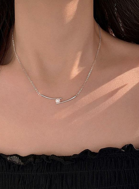 镀银项链女轻奢小众高级感2021年