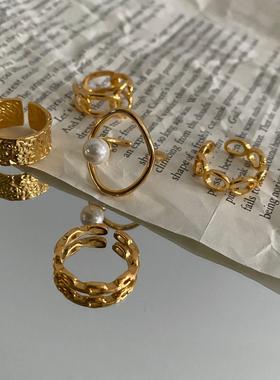 日韩女士饰品结婚戒指女嘻哈镀K