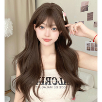 Wig woman long hair natural full head sleeve large wave long curly hair with long hair emulation hair jk whole top wig
