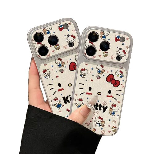 壳乙 小熊腮红Kitty猫适用iPhone17PROMAX手机壳16/15/14/13皮纹12 - 图3