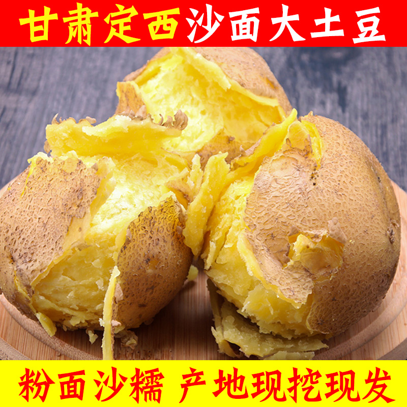 定西沙面大土豆新鲜当季蔬菜现挖马铃薯黄心洋芋甘肃高原整箱批发