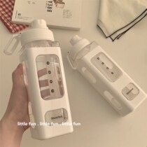 Portable sports water mug size male and female fitness large capacity brief freshener department summer anti-fall plastic water bottle