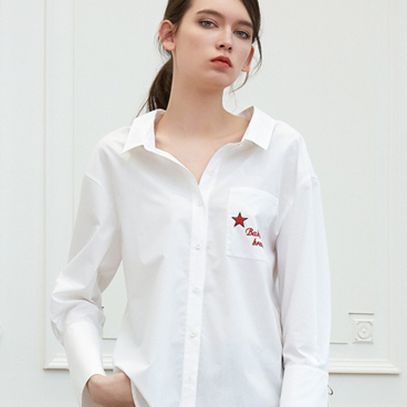 艾格喇叭袖女装2023夏季新款衬衫 艾格旗舰衬衫