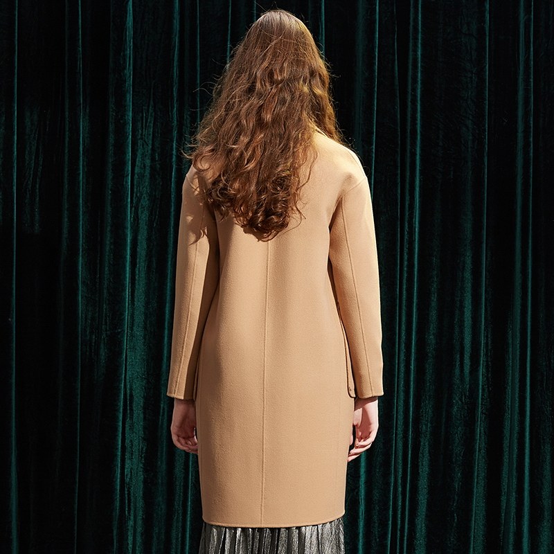 艾格2023春季新款时尚双面呢大衣 艾格旗舰毛呢外套