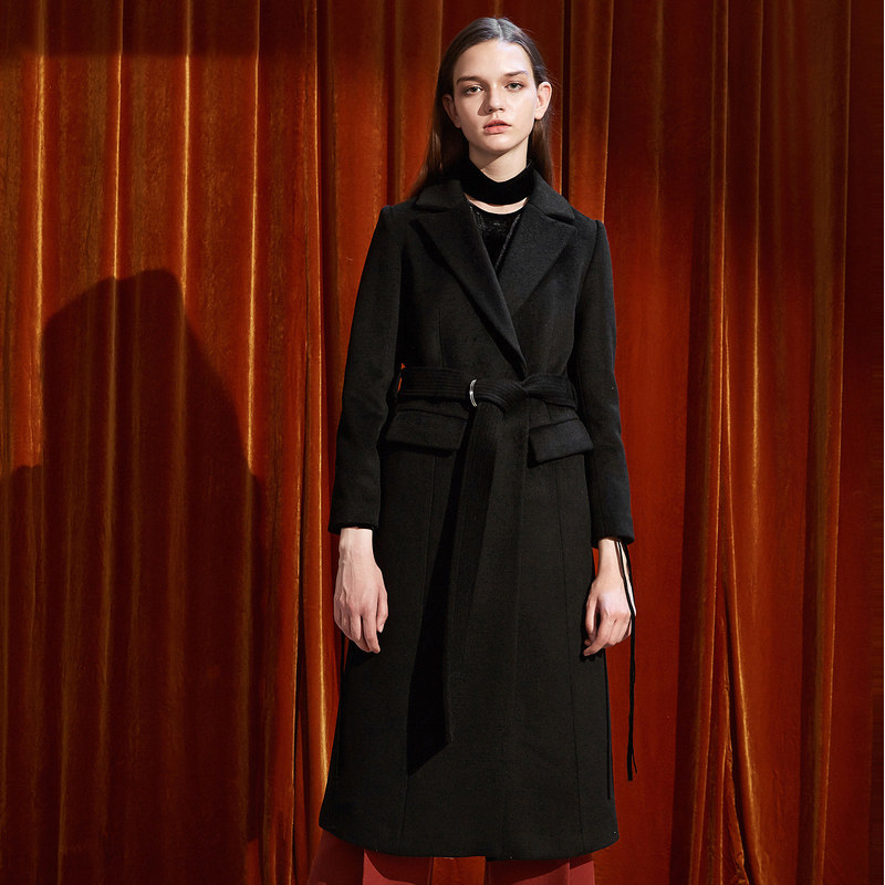 艾格2022秋冬季款羊毛女装呢大衣 艾格旗舰毛呢外套