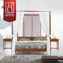 New products New Chinese style Southeast Asian style light extravagant furniture betel nut color 4-column bed walnuts wood solid wood double people