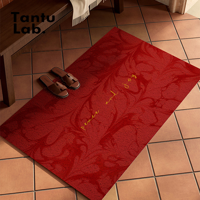 高级感入户门地垫红色丝圈进门脚垫玄关防滑耐磨耐脏除尘蹭土家用,淘宝优惠券,粉丝福利购,淘宝优惠卷