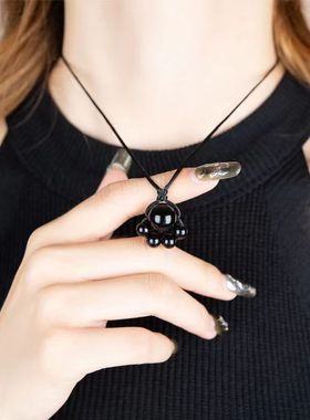 庄周梦石锁骨链吊坠项链特色款礼物红色新款