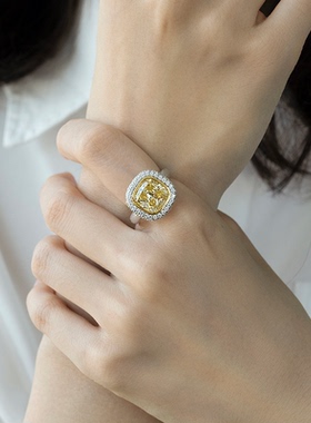 jcj时装珠宝黄色锆石戒指