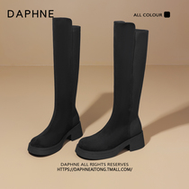 Daphne Daphne Winters new long cylinder boots Act High level Casual Elastic Slim Slim High Silo Socks Boots