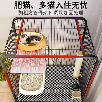 cat cage home indoor villa ສອງຊັ້ນ super free space cat nest and cat toilet integrated cat house cat empty cage