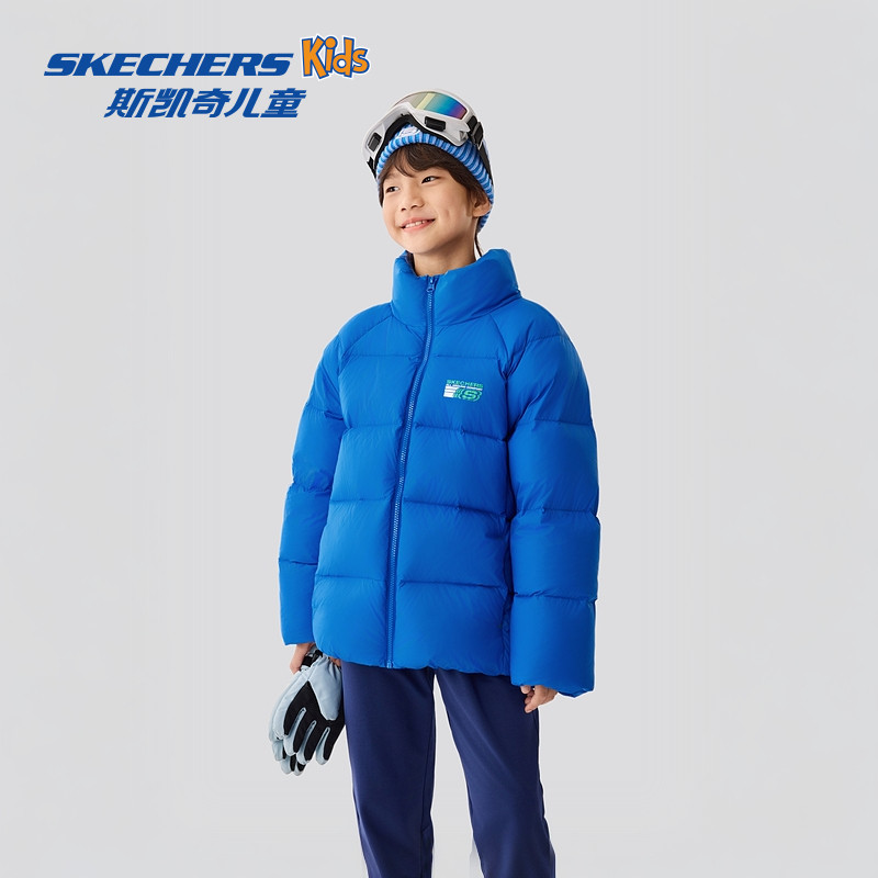 斯凯奇outlets新款冬季短款厚羽绒外套冬季男女童三防保暖羽绒服,淘宝优惠券,粉丝福利购,淘宝优惠卷
