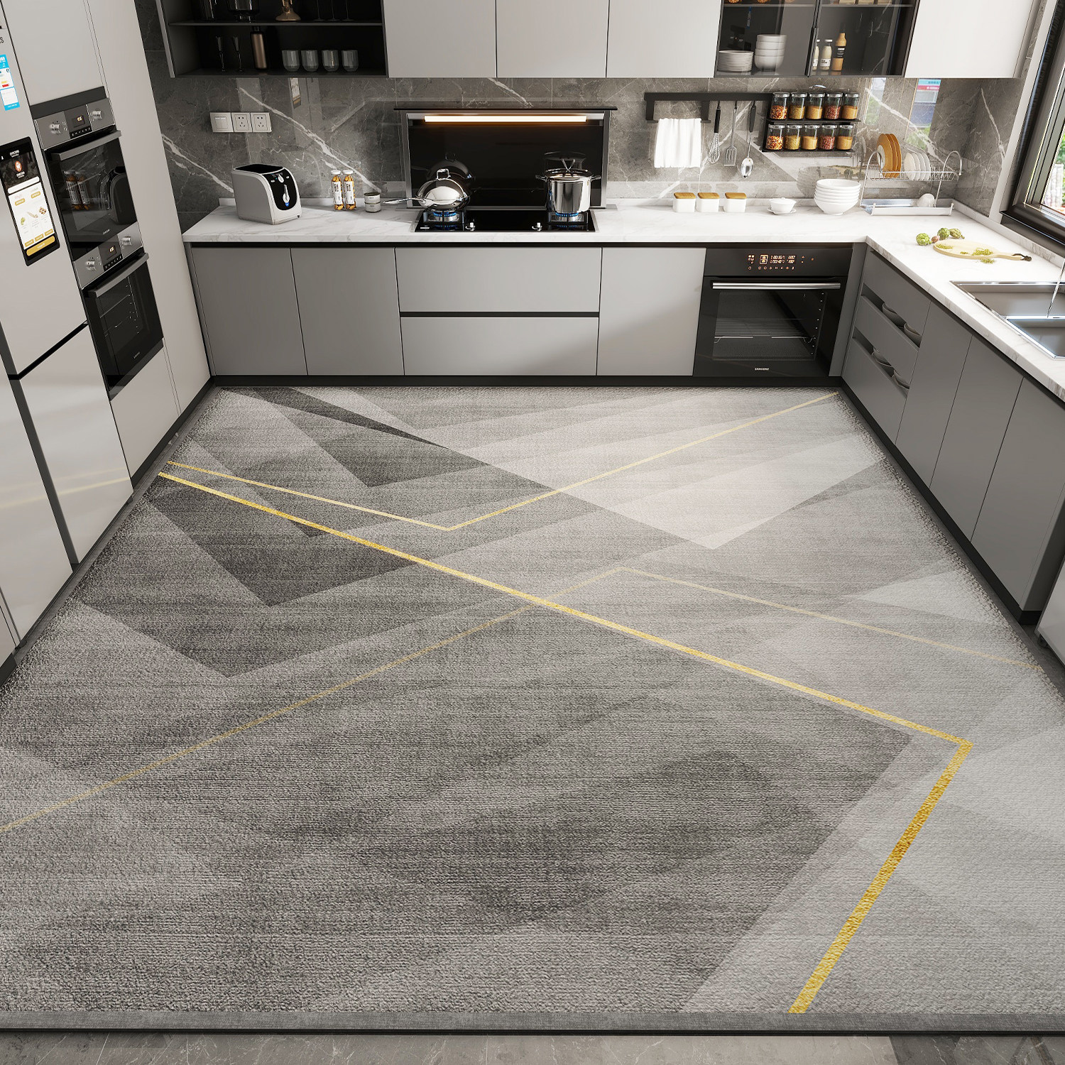 厨房地垫整铺防滑防油脚垫长条耐脏吸水门口满铺专用地毯免洗家用,淘宝优惠券,粉丝福利购,淘宝优惠卷