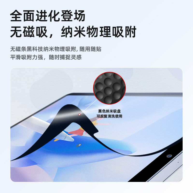 膜法力iPad框贴类纸膜纳米吸附可拆卸air5/4适用于苹果10.9/11寸2022款nimi高清手写日本肯特膜12.9寸平板pro - 图0