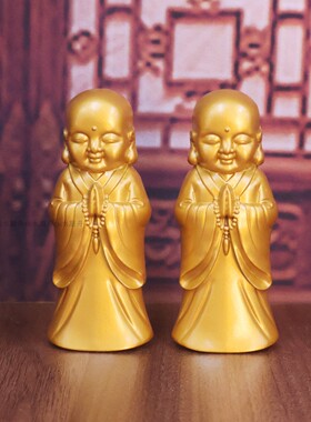 9cm合金小和尚摆件双手合十站姿