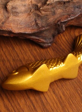 实心金属小黄鱼摆件金色年年有鱼