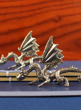 纯铜飞龙摆件复古做旧桌面手办