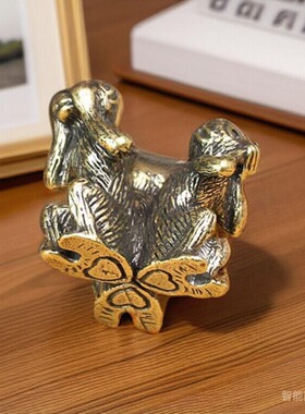 纯铜实心三不猴摆件不看不说不听