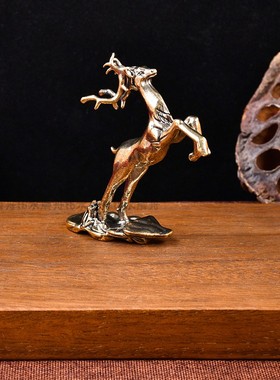 全铜鹿摆件寓意美好一路青云