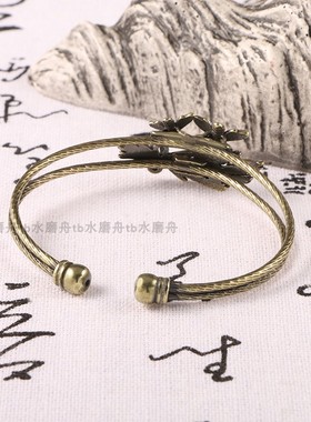 纯黄铜手镯双环寓意五谷丰登