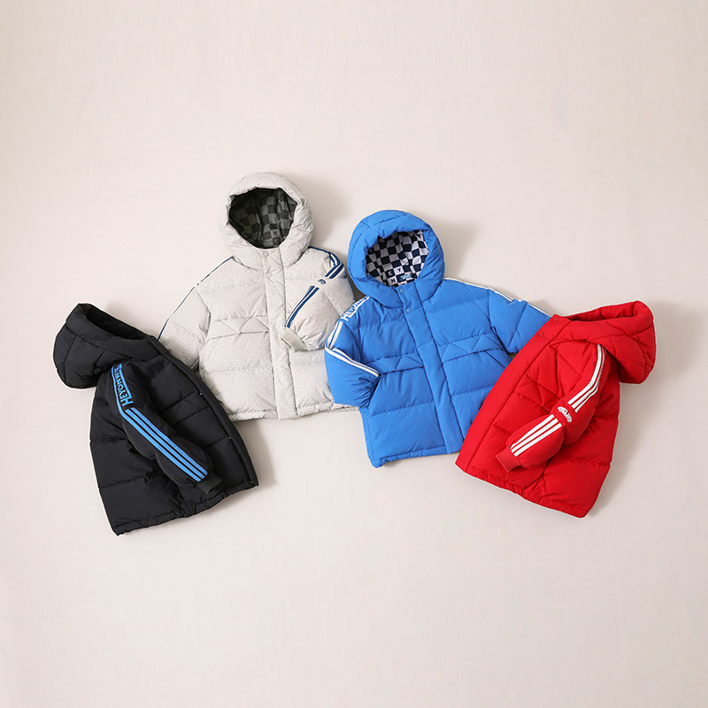 儿童装羽绒服中小童加厚男童羽绒服中长款连帽外套23冬新款22909