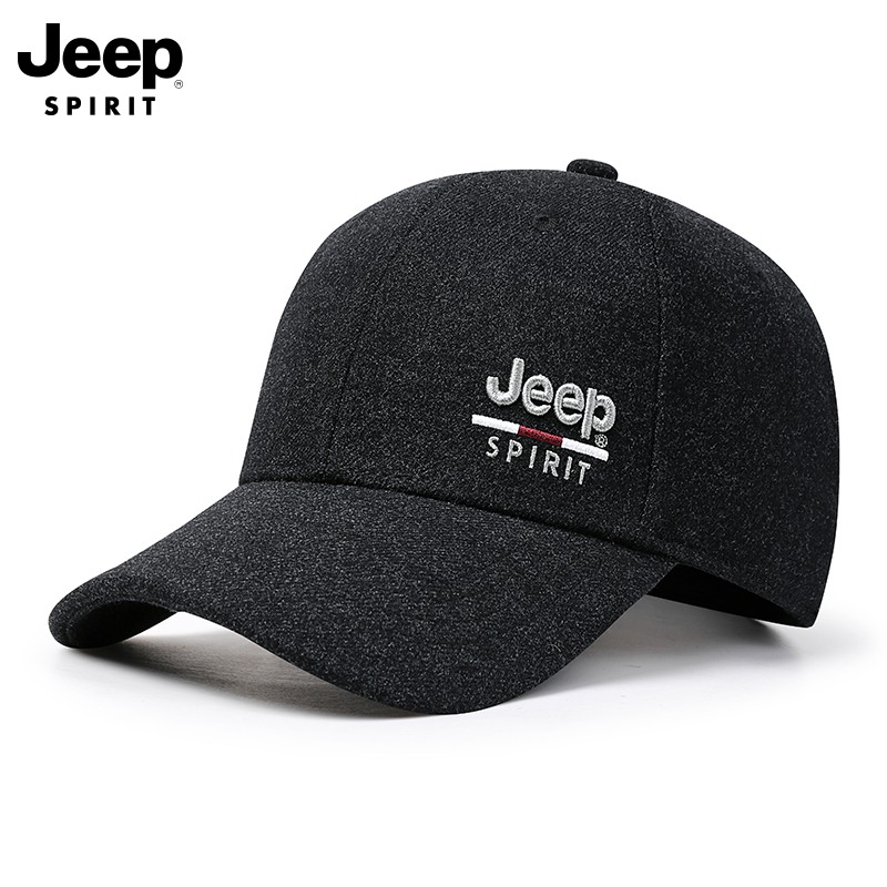 jeep男士冬季中老年人爸爸保暖棒球帽老人爷爷秋冬天护耳老头帽子