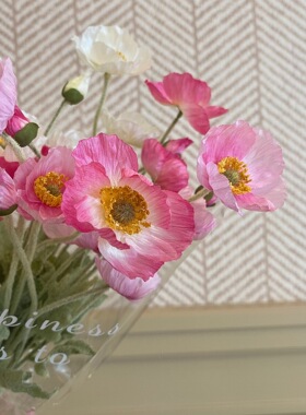 新仿真花虞美人绢花小罂粟花家居装饰婚庆布置摄影摆件绿植花卉