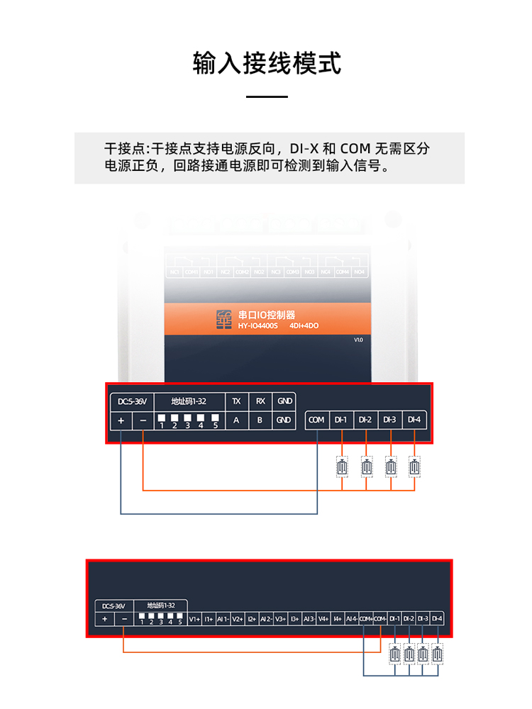 485io串口控制继电器路模块开关数字模拟量输入输出IOXXXXS - 图0