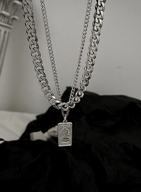 素圈毛衣吊坠配饰转运牌素圈项链