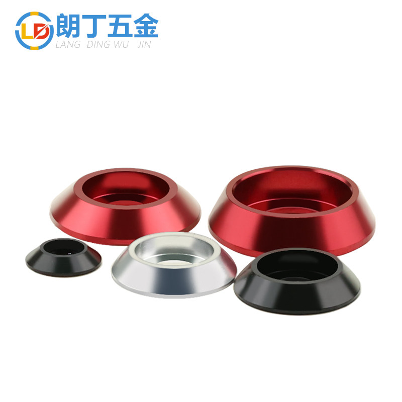 圆盘垫片铝合金盘头倒角垫圈盘形垫圆杯螺丝垫红色黑色本色M2-M8,淘宝优惠券,粉丝福利购,淘宝优惠卷