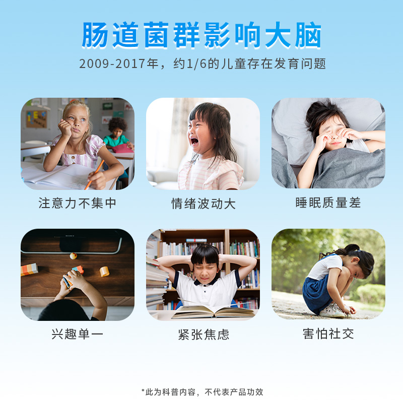 乐智素150亿儿童专注力情绪益生菌注意力不集中学生快乐学习肠脑