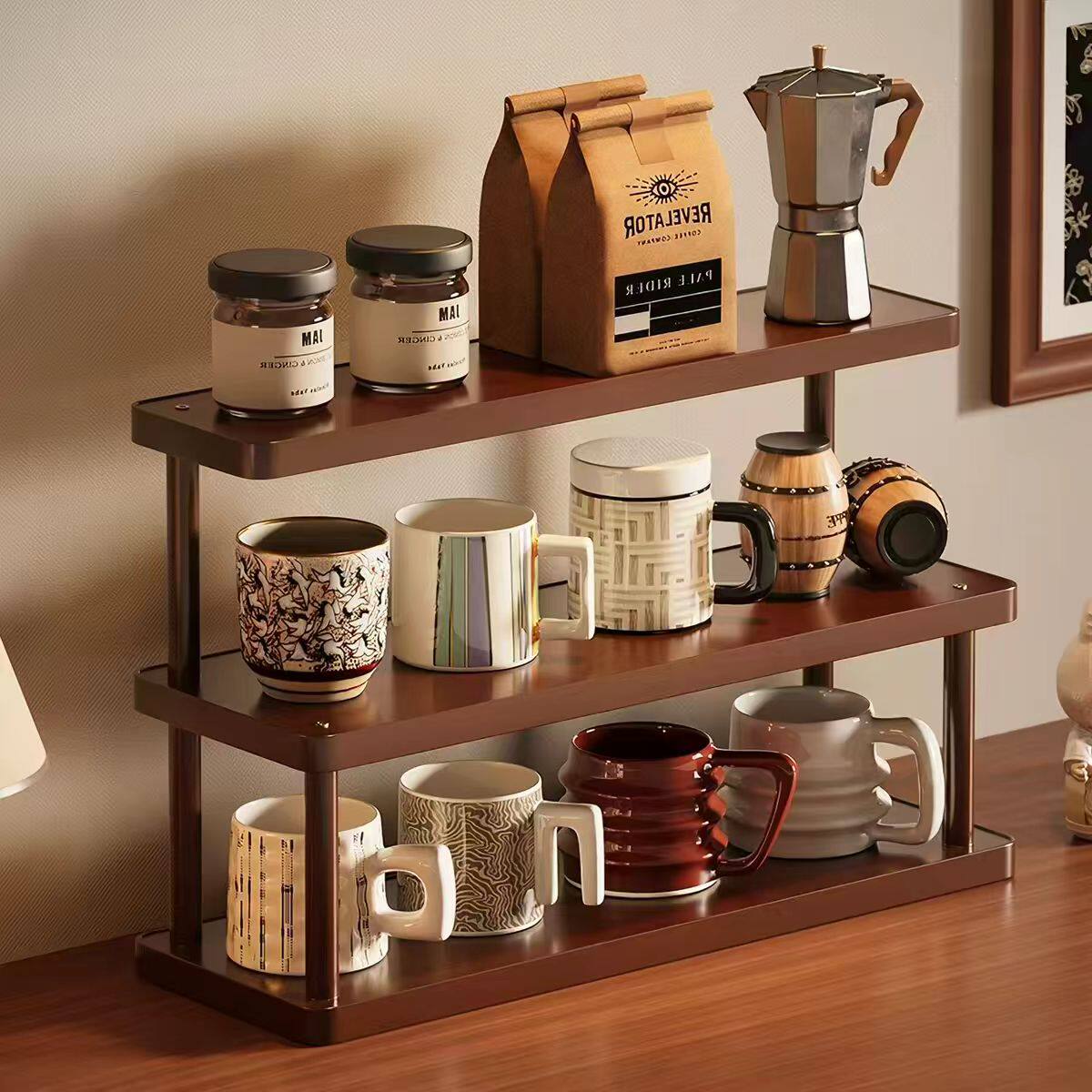 Desktop cup teapot water cup dustproof storage shelf