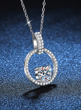 项链挂锁圆环吊坠微镶满钻锁骨链